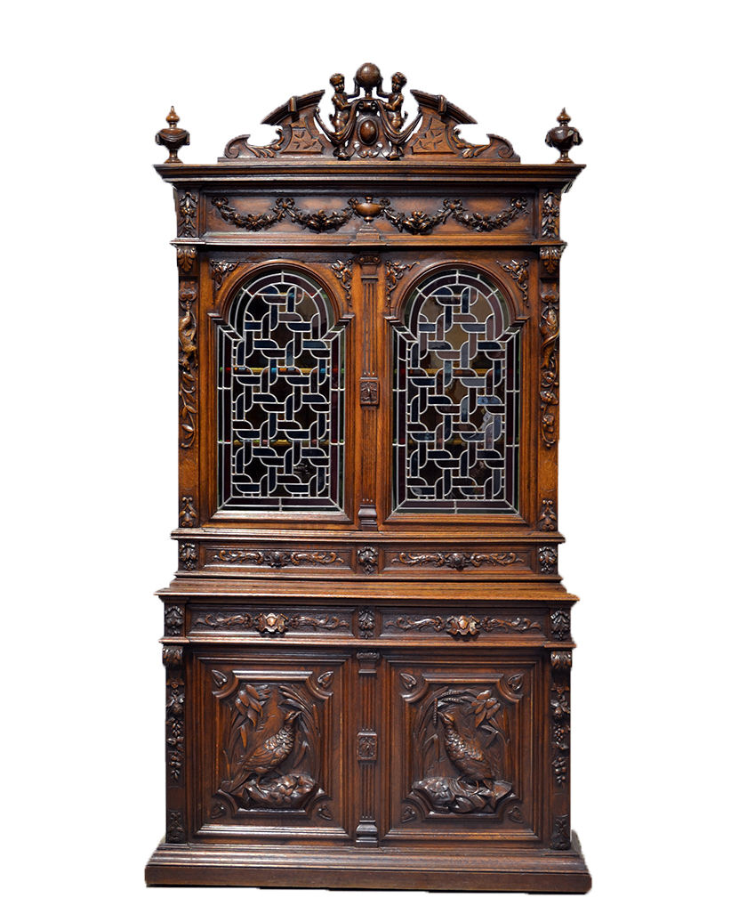 French Antique Carved Cabinet